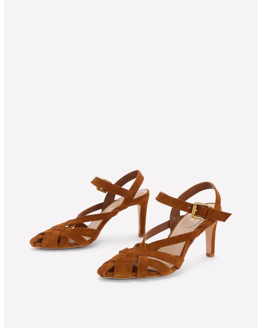 Boden Brown Slotted Strap Heeled Sandals