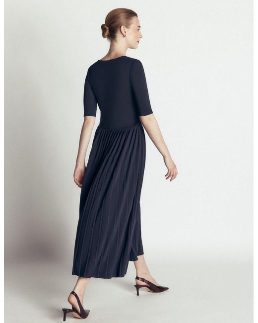 Boden Red Pleated Jersey Midi Dress