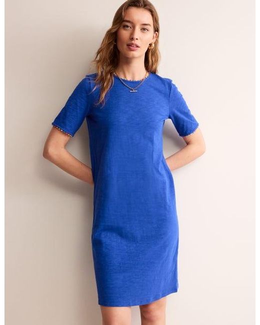 Boden Blue Ali Pom Sleeve Dress