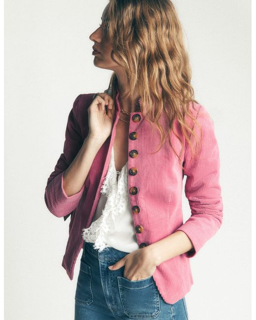 Boden Pink Hereford Military Cord Jacket
