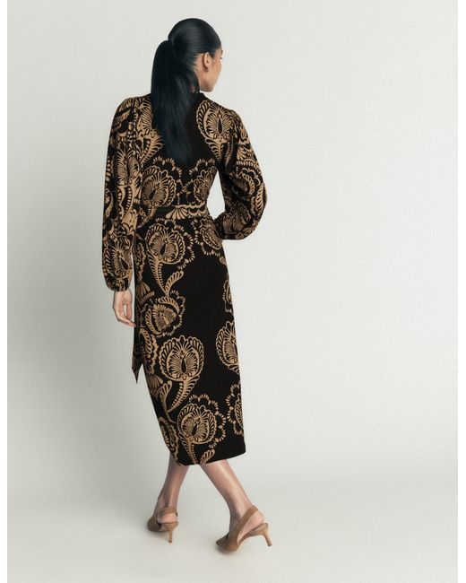 Boden Metallic Eli Belted Jersey Midi Dress