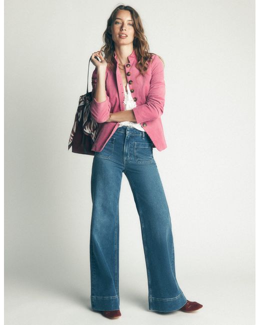 Boden Pink Hereford Military Cord Jacket