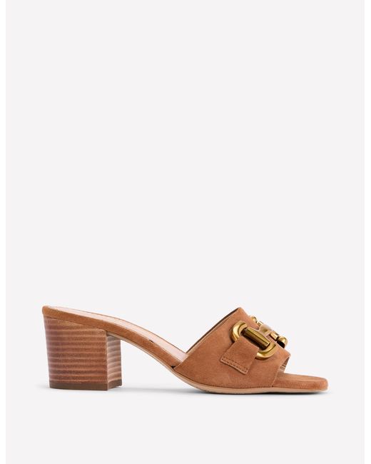 Boden Brown Iris Snaffle Heeled Mules