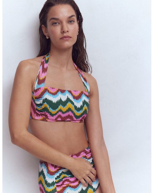 Boden White Kythira Ruched Bikini Top