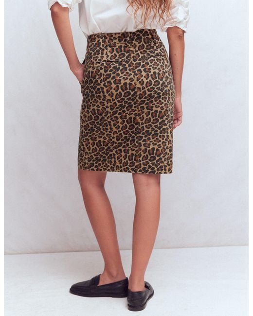 Boden Brown Straight Denim Skirt