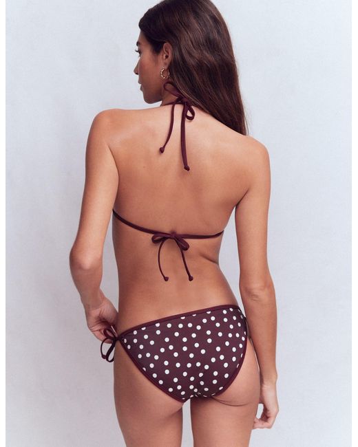 Boden Multicolor Symi Reversible Bikini Top-Chocberry, Stripe & Dot