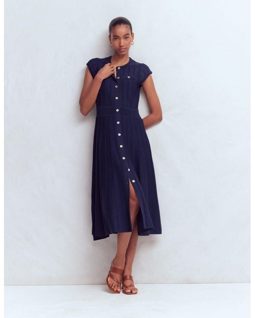 Boden Blue Cap Sleeve Knitted Dress