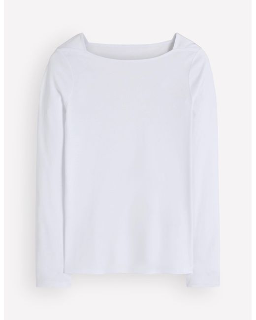 Boden Blue Square Neck Long Sleeve