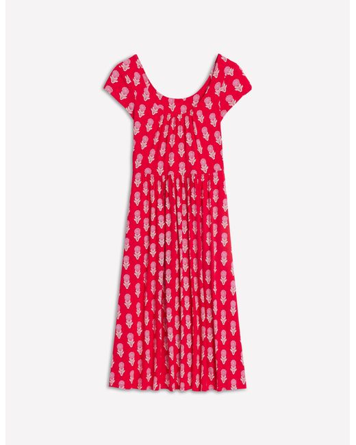 Boden Red Samantha Scoop Jersey Dress Paradise, Vine
