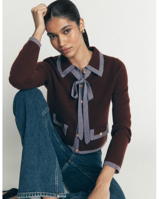 Boden Blue Elizabeth Bow Knitted Jacket