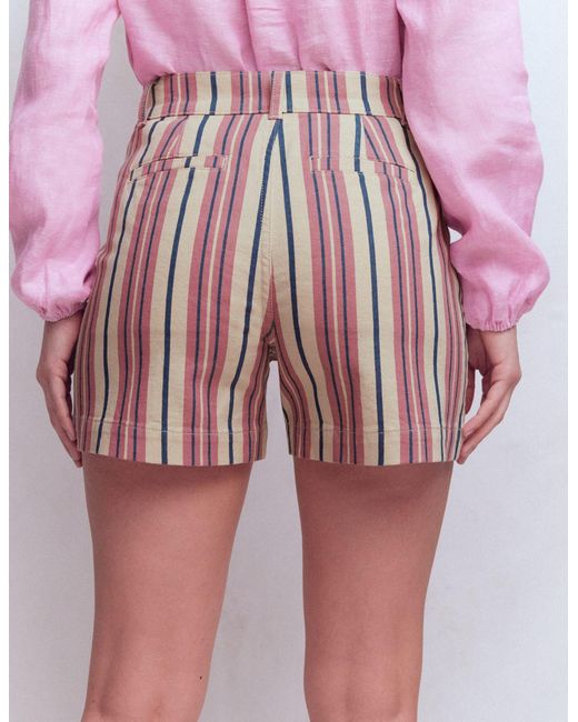Boden Purple Primrose Denim Shorts