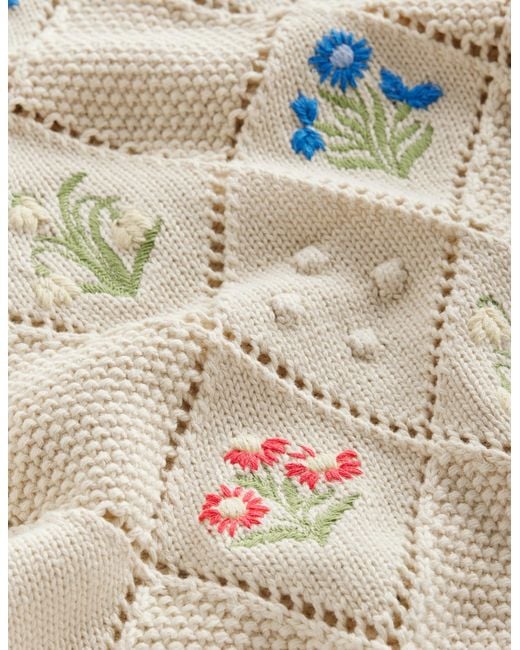 Boden Natural Cotton Embroidered Jumper