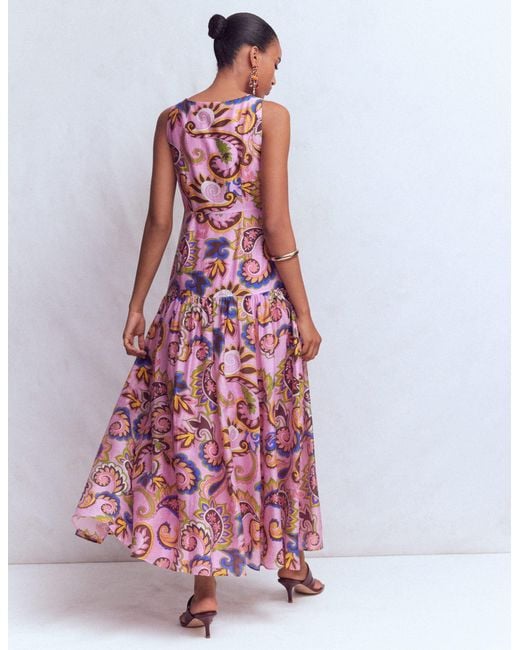 Boden Brown Drop Waist Sleeveless Dress