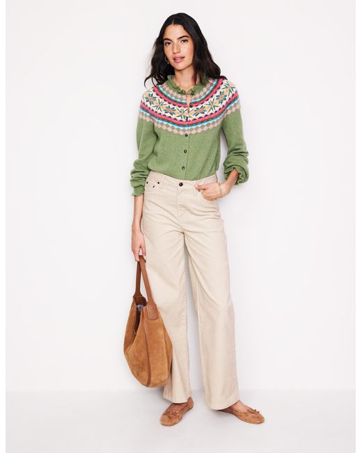 Boden Green 5 Pocket Cord Wide Jeans
