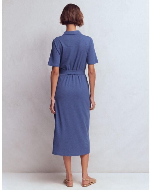 Boden Blue Mavis Midi Jersey Shirt Dress