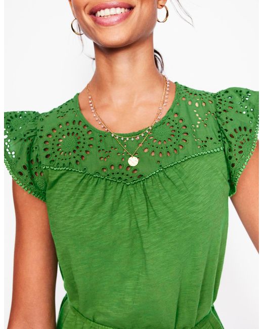Boden Green Juliet Broderie Short Dress