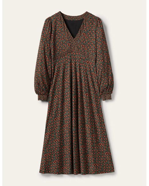 Boden Empire Jersey Tea Dress Marsh in Brown Lyst