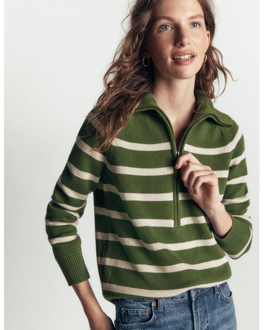 Boden Green Lucy Half Zip Sweater
