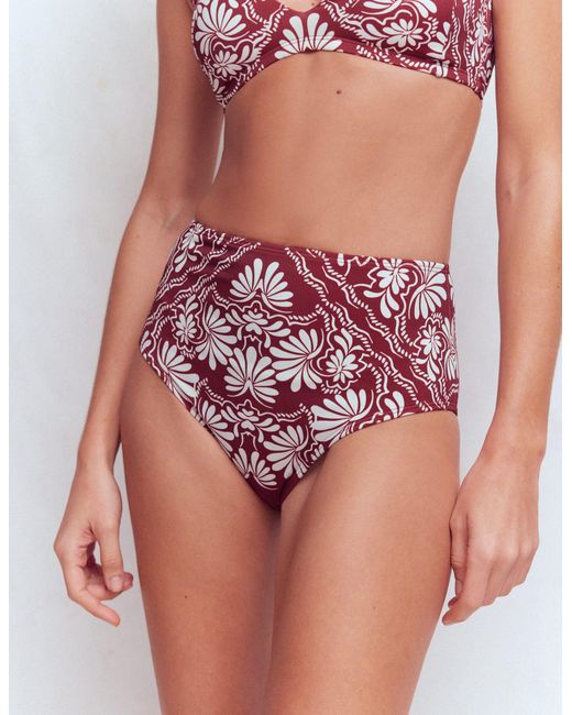Boden Red High Waisted Bikini Bottoms