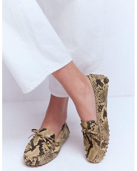 Boden White Heidi Stitched Soft Loafers