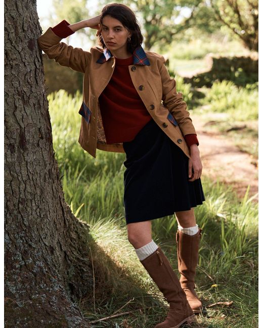 Boden Blue Helen Cord Kilt Skirt
