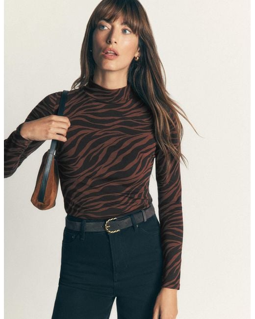 Boden Black High Neck Jersey Top