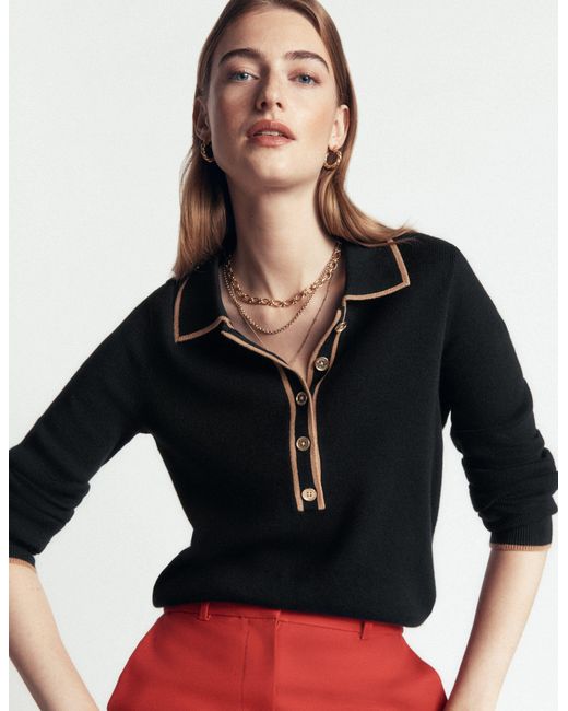 Boden Black Liz Henley Jumper
