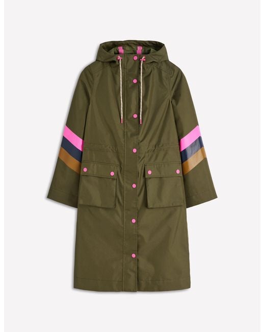 Boden Blue Striped Longline Rain Mac