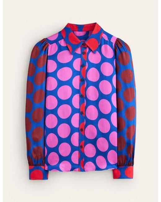 Boden Multicolor Hammered Satin Shirt