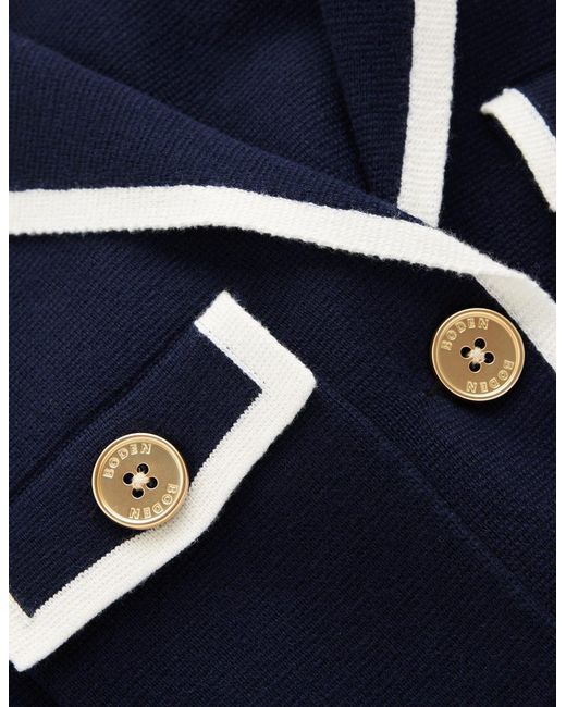 Boden Blue Phoebe Collared Knitted Jacket
