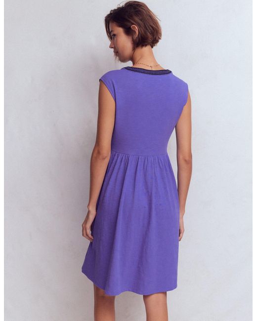 Boden Purple May Embroidered Short Dress
