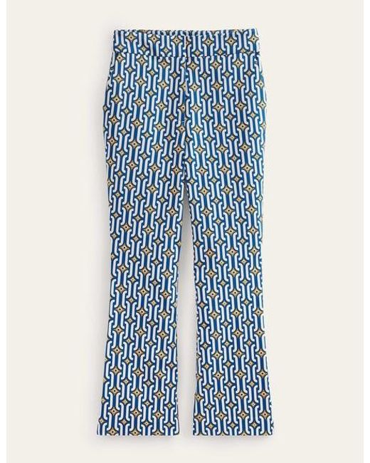 Boden Blue Cropped Flared Pants Sapphire, Azure Geo