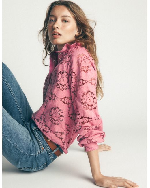 Boden Pink Erica Lace Top