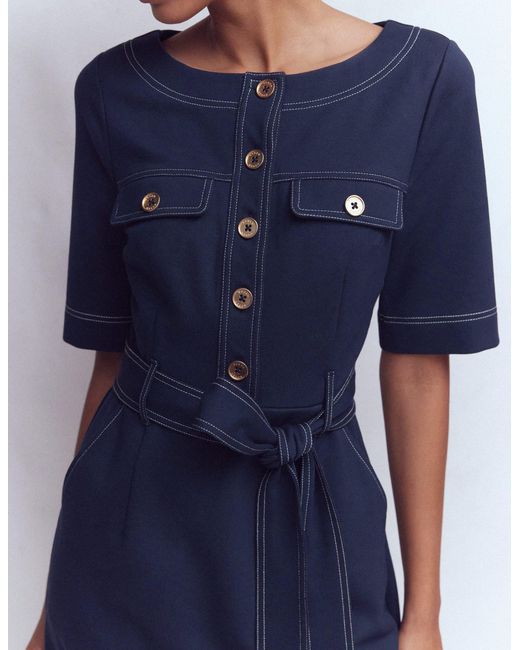 Boden Blue Bria Ponte Shift Dress