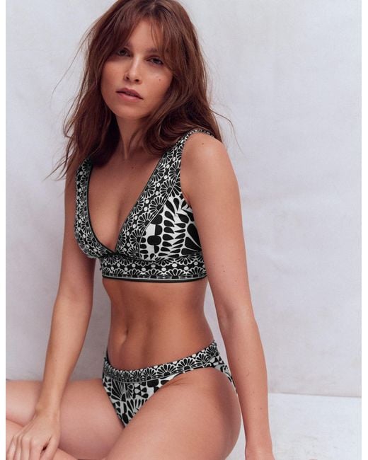 Boden Black Porto V-Neck Bikini Top