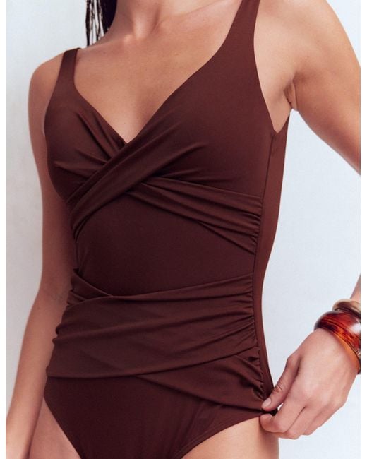 Boden Red Cannes Cross Wrap Swimsuit