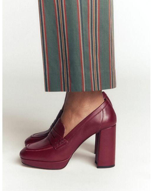 Boden Purple Platform Heeled Loafers