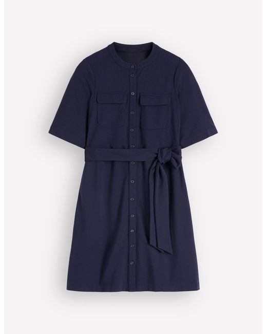 Boden Blue Front Pocket Ponte Dress
