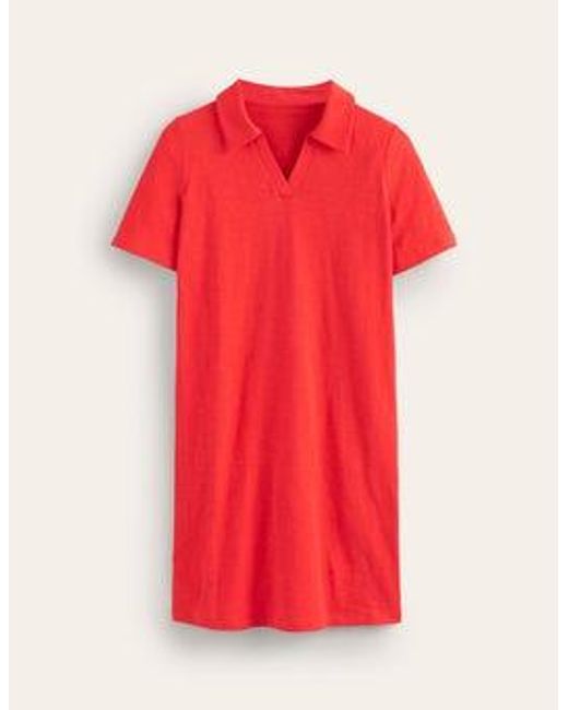 Boden Red Ingrid Polo Cotton Dress