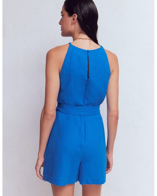 Boden Blue Rosa Double Cloth Playsuit