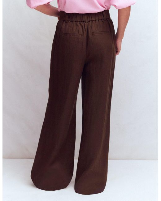 Boden White Kensington Linen Trousers