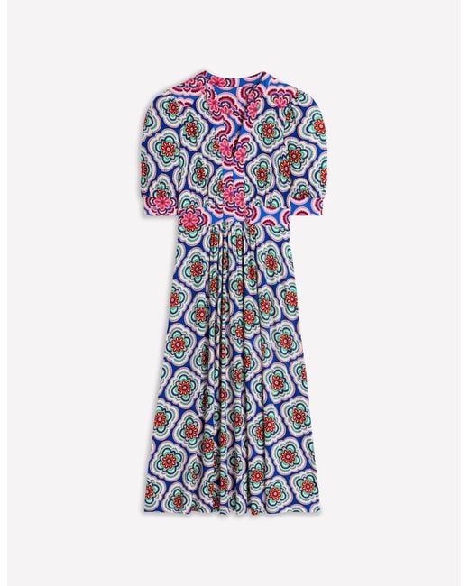 Boden White Lily Jersey Midi Tea Dress