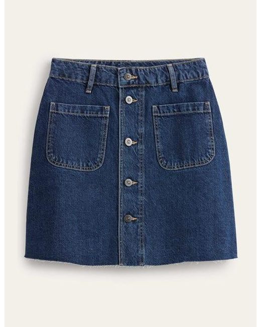 Boden Blue Jeans-Minirock Mit Knopfleiste Damen
