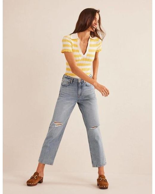 Boden Blue Mid Rise Loose Jeans