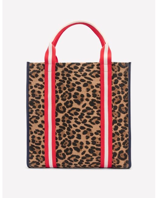 Boden Red Canvas Tote Bag
