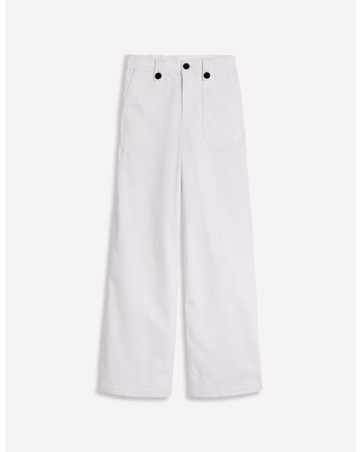 Boden Blue Mid Rise Button Detail Jeans
