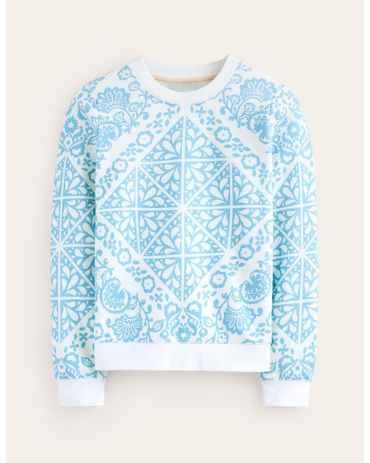 Boden Blue Hannah Printed Sweatshirt