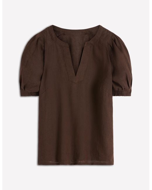 Boden Brown Rae Linen Top