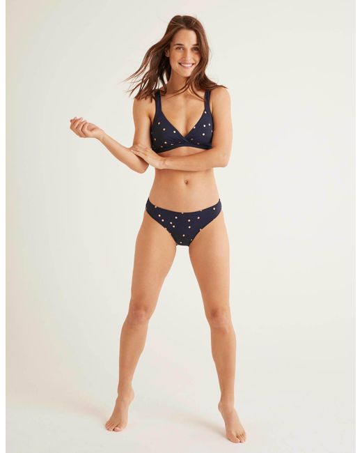 Boden Bikini Bottoms , Rose Gold Foil Spot in Navy (Blue) Lyst