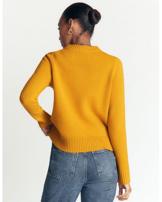 Boden Orange Marta Merino Wool Crew Sweater